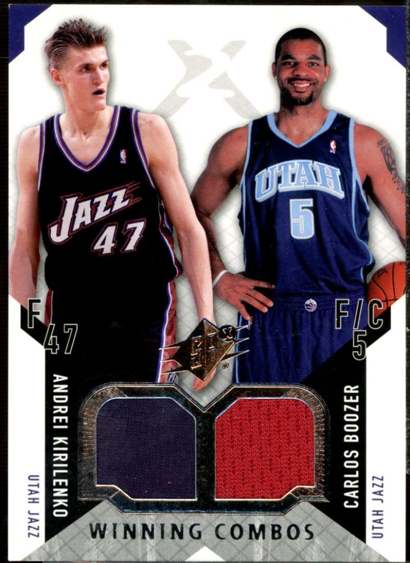 Andrei Kirilenko SP/Carlos Boozer 2004-05 SPx Winning Materials Combos #KB  Image 1