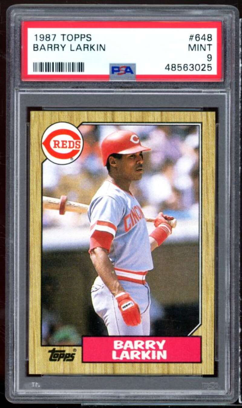 Barry Larkin Rookie Card 1987 Topps #648 PSA 9 Image 1
