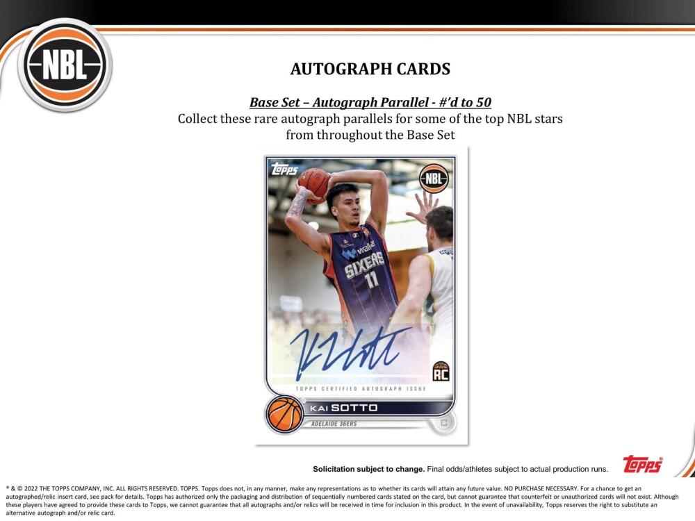 2022-23 Topps NBL Basketball Hobby Box Image 6