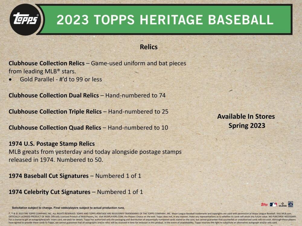 2023 Topps Heritage Baseball Hanger Box Image 8