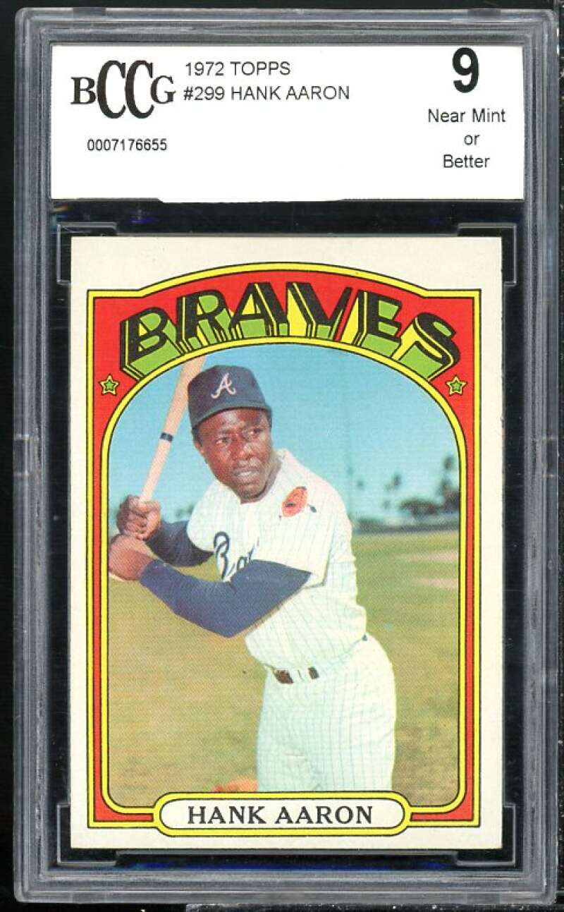 1972 Topps #299 Hank Aaron Card Image 1