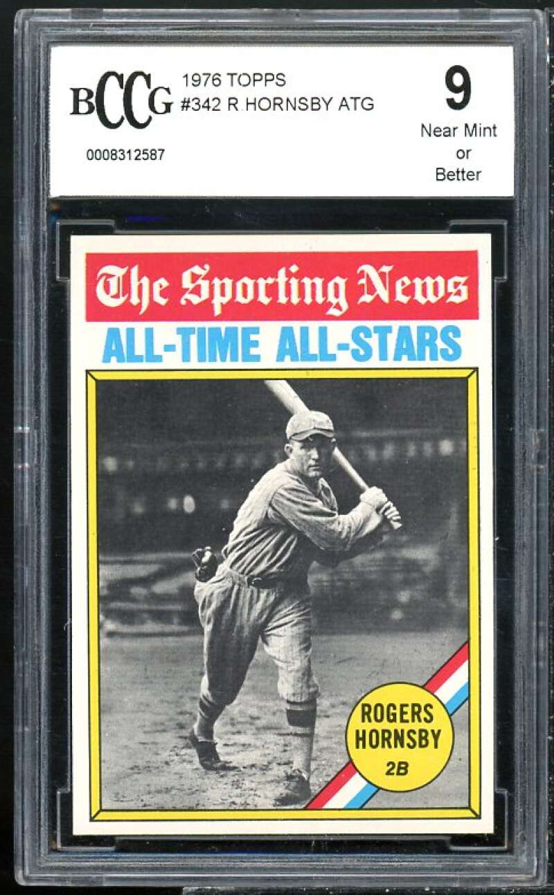 1976 Topps #342 Rogers Hornsby ATG Card Image 1