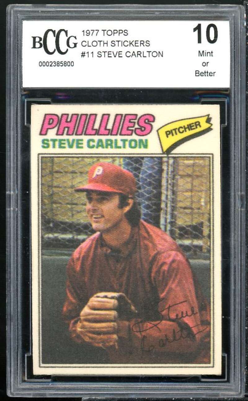 1977 Topps Cloth Stickers #11 Steve Carlton Card Image 1