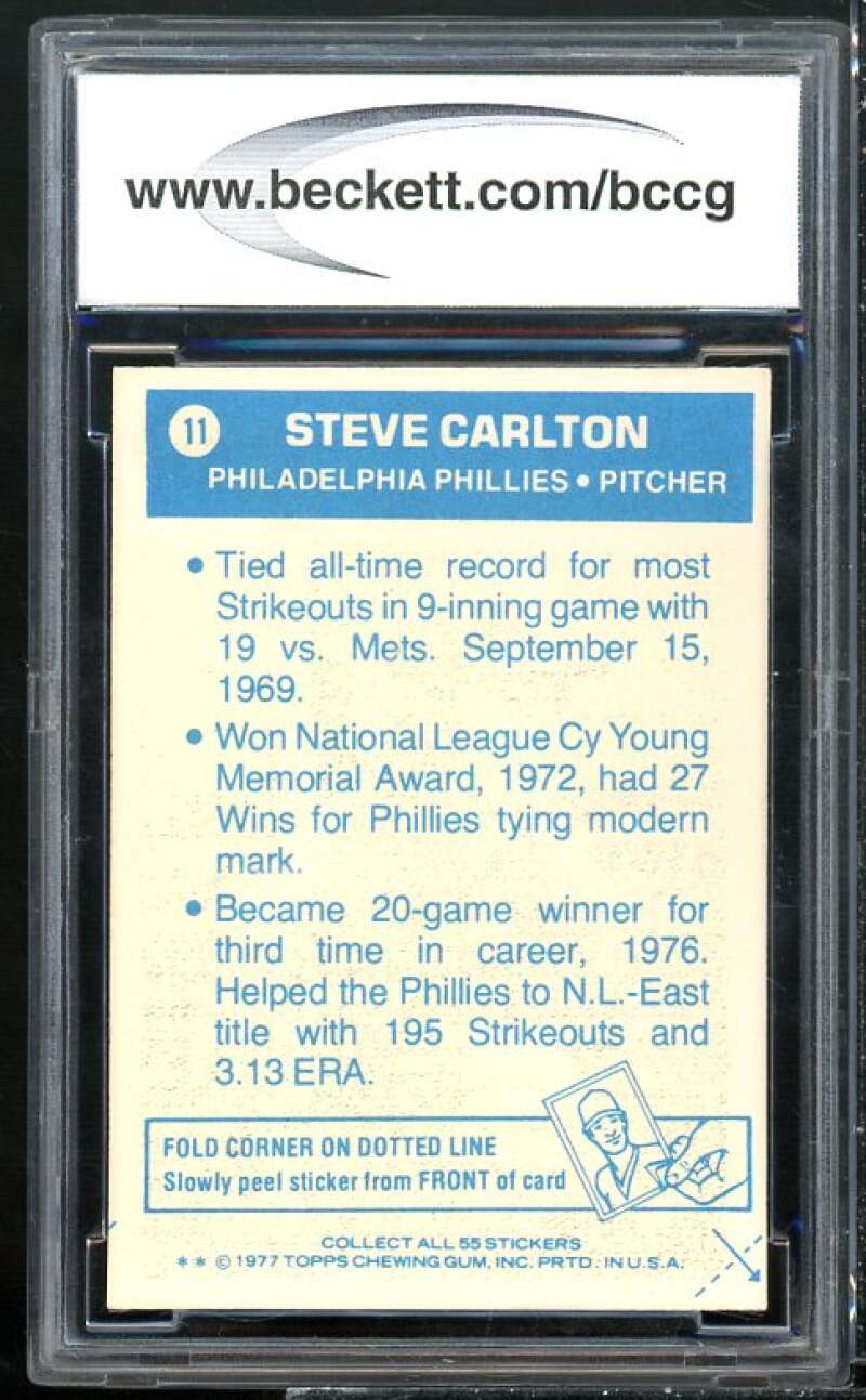 1977 Topps Cloth Stickers #11 Steve Carlton Card Image 2