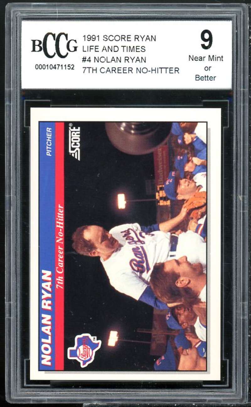 1991 Score Ryan Life And Times #4 Nolan Ryan 7th Career NH Image 1