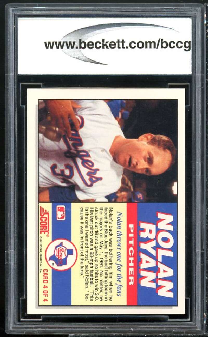 1991 Score Ryan Life And Times #4 Nolan Ryan 7th Career NH Image 2