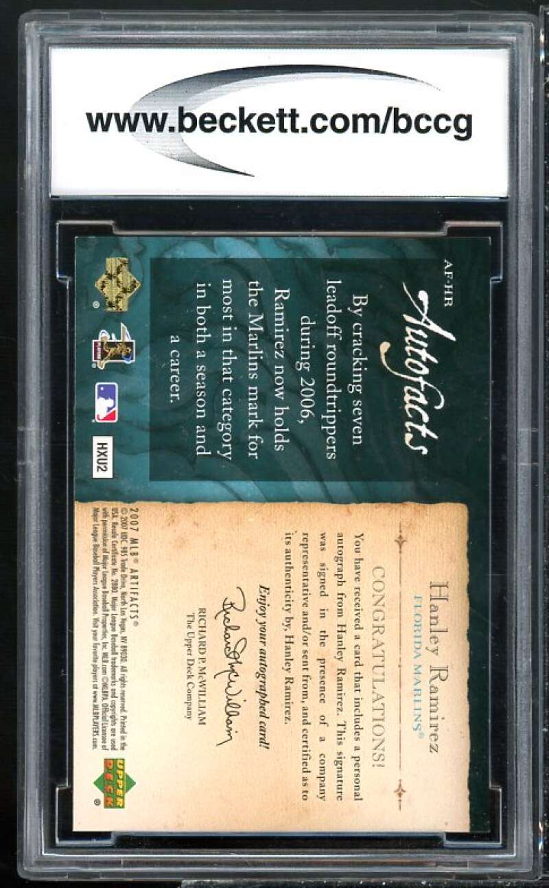 2007 Artifacts Autofacts #hr Hanley Ramirez Card Image 2