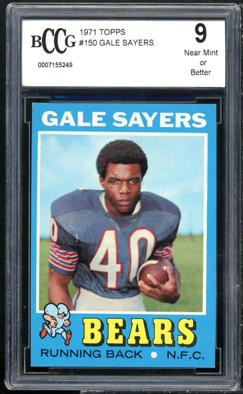 1971 Topps #150 Gale Sayers Card BGS BCCG 9 Near Mint+ Image 1