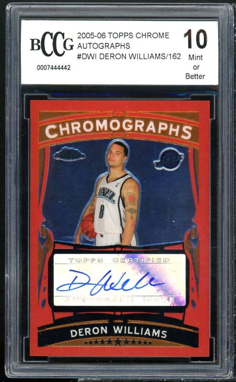 2005-06 Topps Chrome Autographs #dwi Deron Williams Rookie BGS BCCG 10 Mint+ Image 1