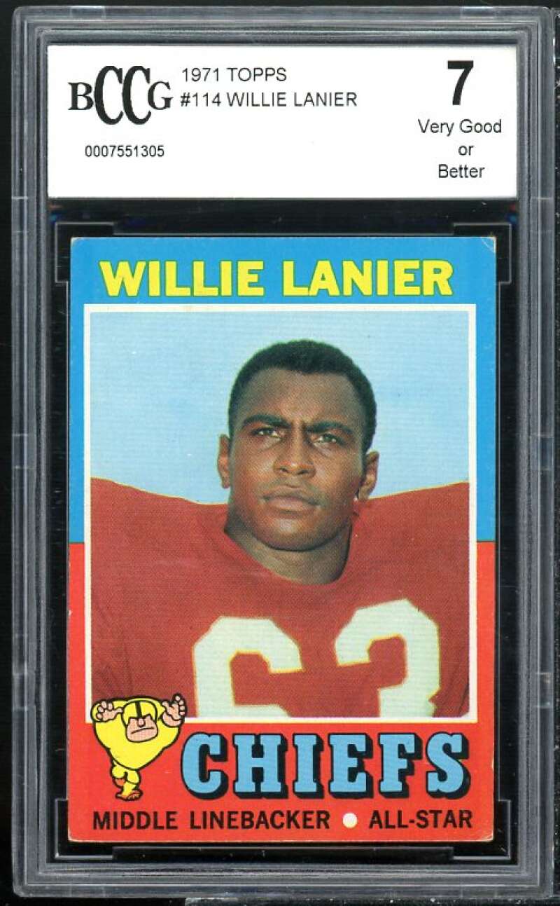 1971 Topps #114 Willie Lanier Rookie Card Image 1