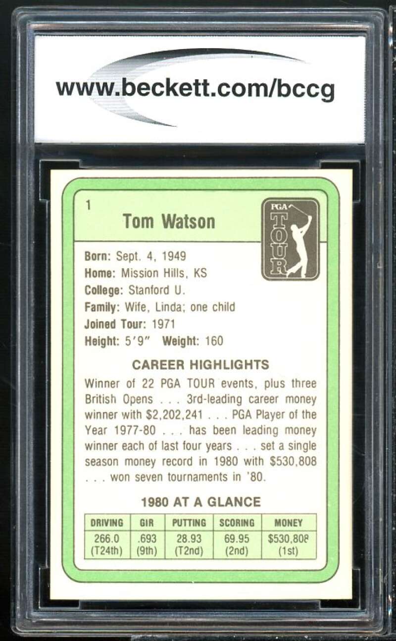 1981 Donruss #1 Tom Watson Golf Rookie Card Image 2