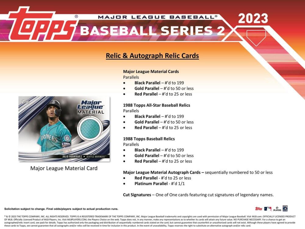 2023 Topps Series 2 Baseball 7-Pack Blaster Box (Commemerative Relic Card!) Image 9