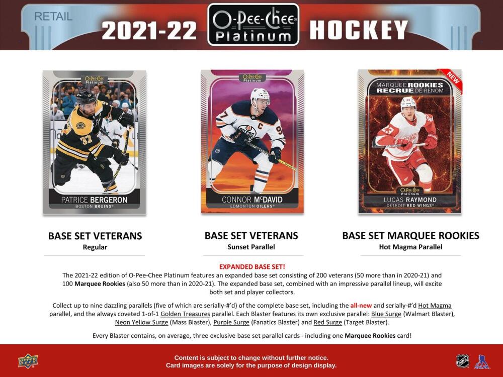 2021-22 Upper Deck O-Pee-Chee Platinum Hockey 6-Pack Blaster Box Image 3