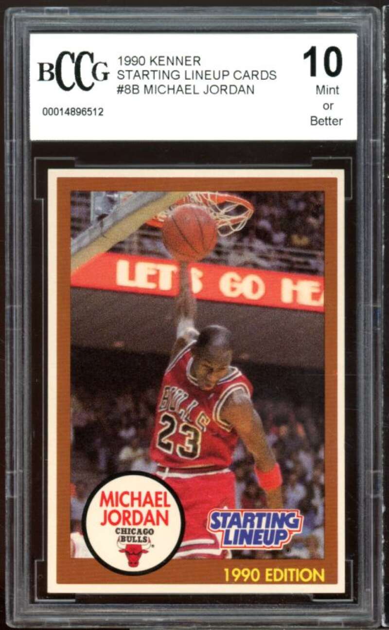 1990 Kenner Starting Lineup Cards #8b Michael Jordan Card BGS BCCG 10 Mint+ Image 1