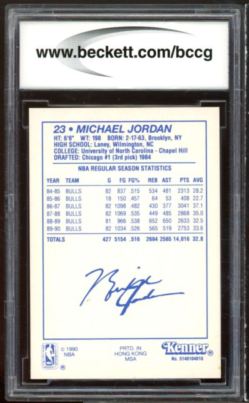 1990 Kenner Starting Lineup Cards #8b Michael Jordan Card BGS BCCG 10 Mint+ Image 2