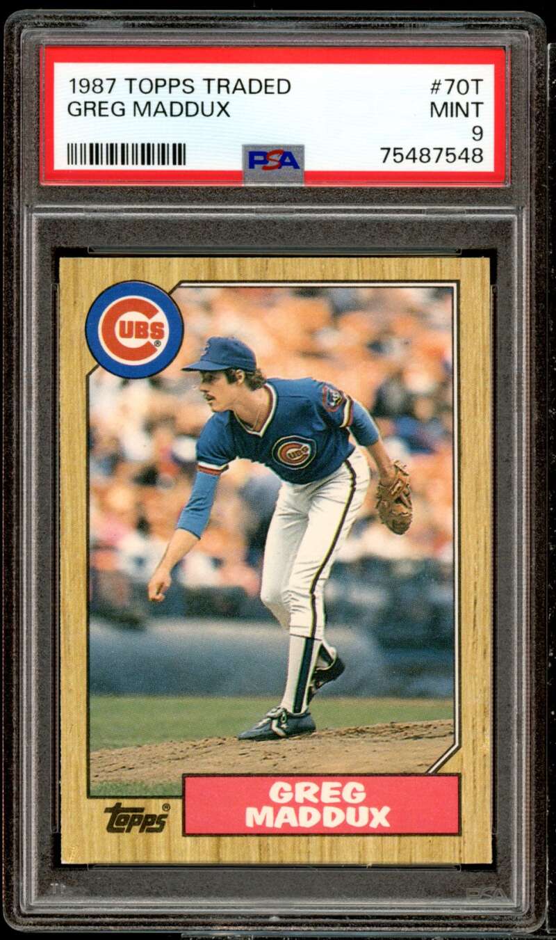 Greg Maddux Rookie Card 1987 Topps Traded #70T PSA 9 Image 1