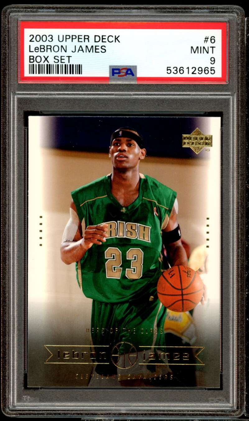 LeBron James Rookie Card 2003 Upper Deck Box Set #6 PSA 9 Image 1