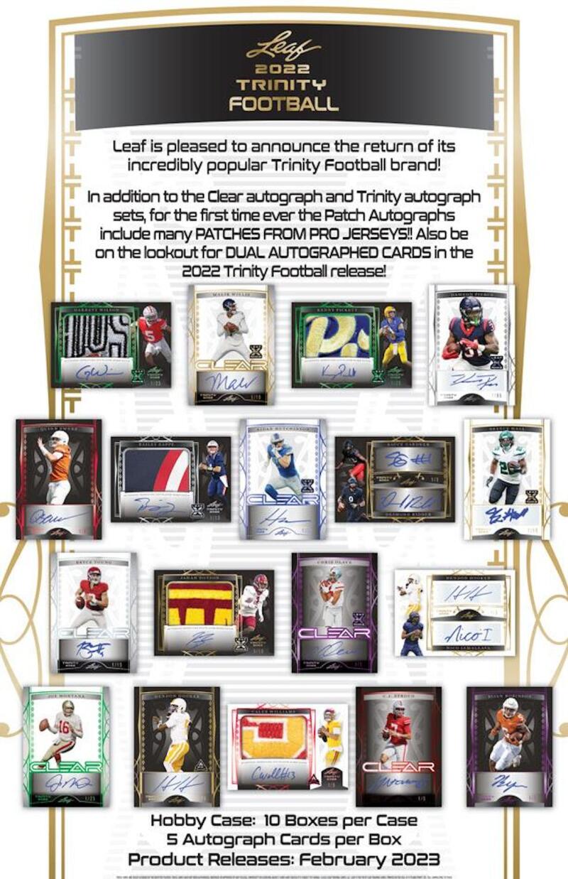 2022 Leaf Trinity Football Hobby Box Image 4