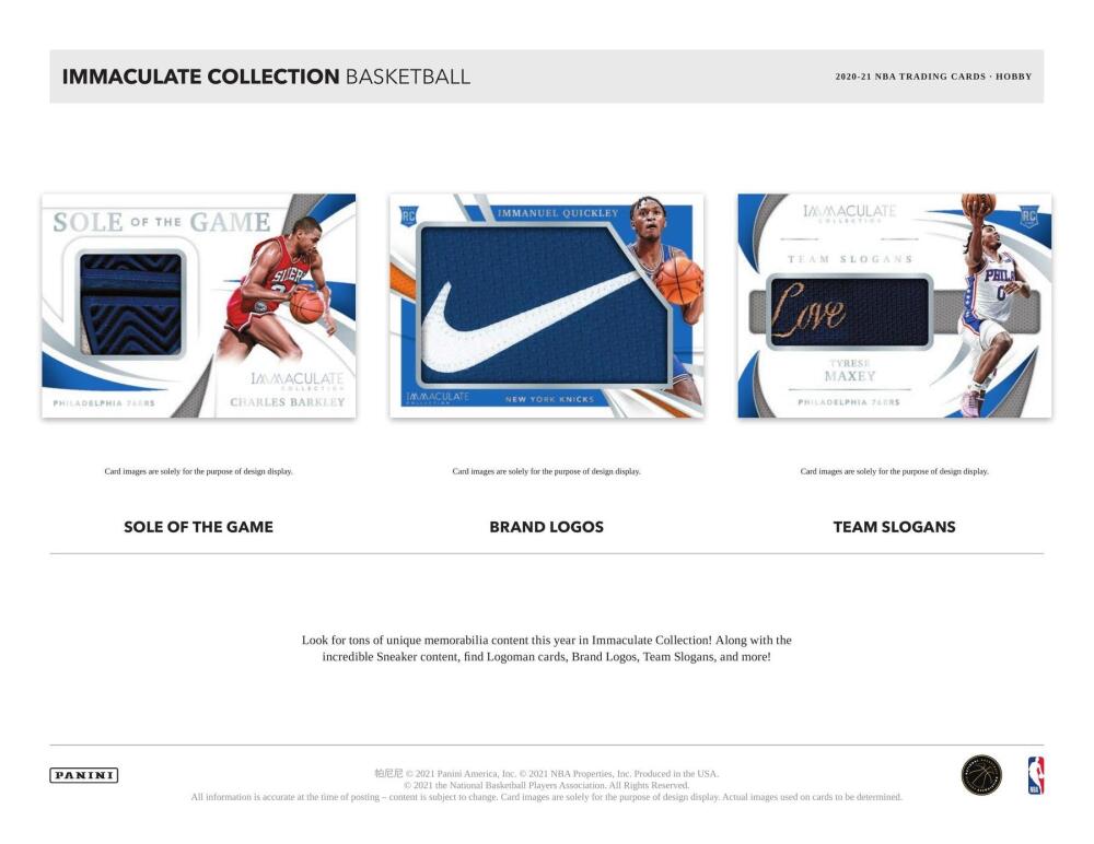 2020-21 Panini Immaculate Basketball Hobby Box Image 7