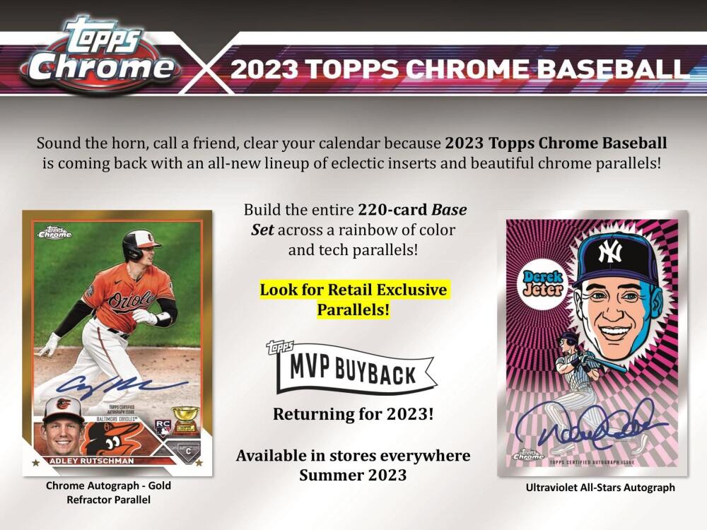 2023 Topps Chrome Baseball 7-Pack Blaster Box Image 3