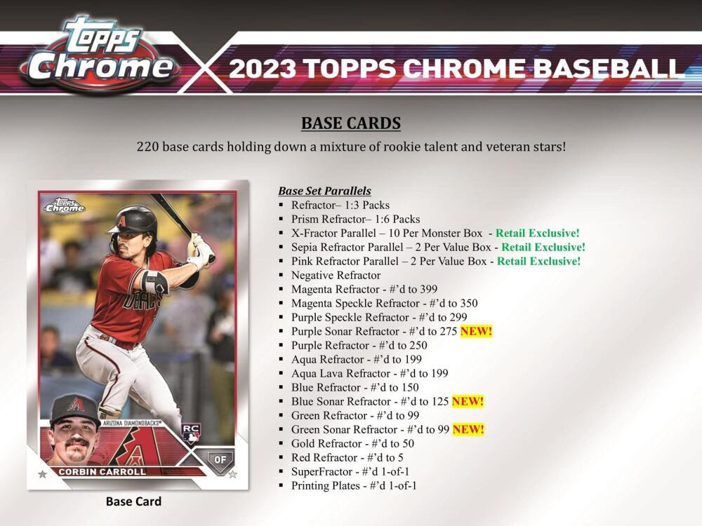 2023 Topps Chrome Baseball 7-Pack Blaster Box Image 4