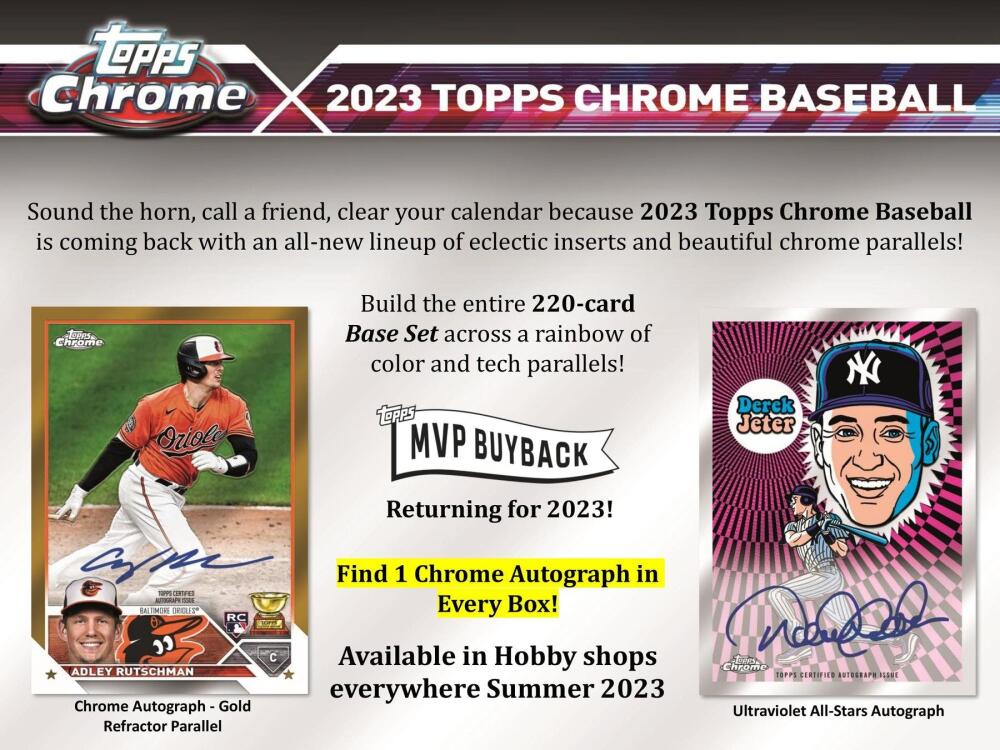 2023 Topps Chrome Baseball Hobby Box Image 3