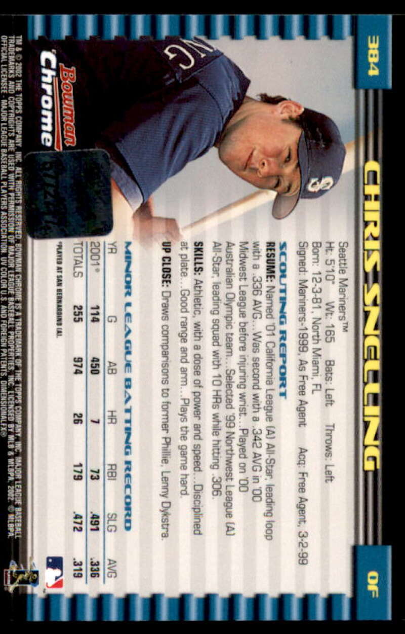 Chris Snelling AU A Rookie Card 2002 Bowman Chrome #384  Image 2