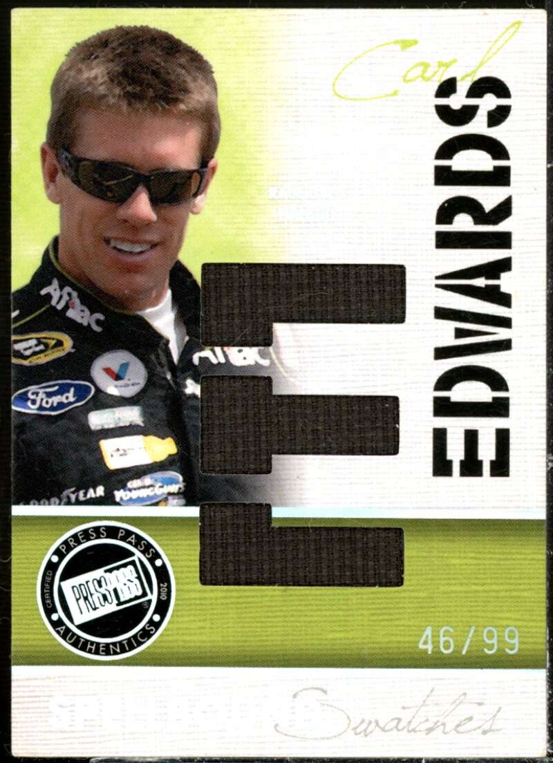 Carl Edwards E Card 2010 Press Pass Eclipse Spellbound Swatches Holofoil #SSCE1 Image 1