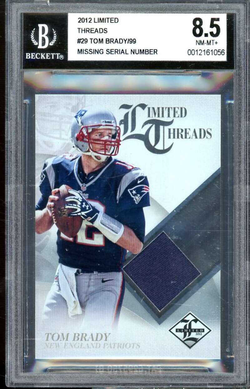 Tom Brady Card 2012 Limited Threads #29 BGS 8.5 Image 1