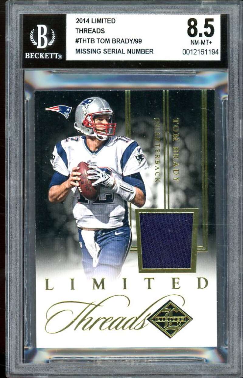 Tom Brady Card 2014 Limited Threads #THTB BGS 8.5 Image 1