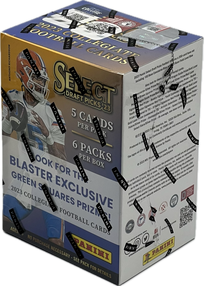 2023 Panini Select Draft Football Blaster Box (Green Square Prizms!) Image 1
