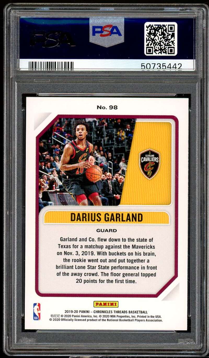 Darius Garland Rookie Card 2019-20 Panini Chronicles #98 PSA 10 Image 2