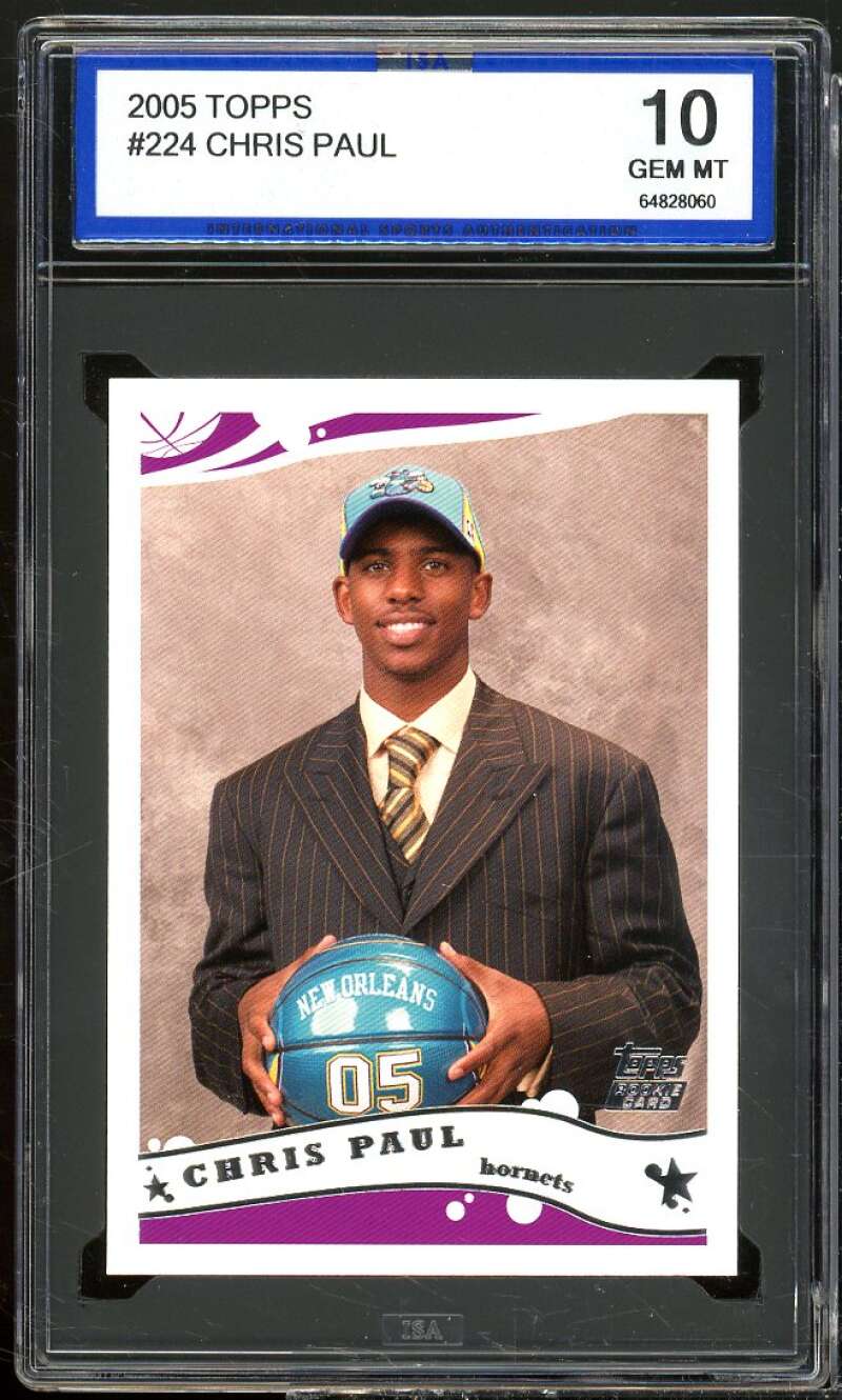 Chris Paul Rookie Card 2005-06 Topps #224 ISA 10 GEM MINT Image 1