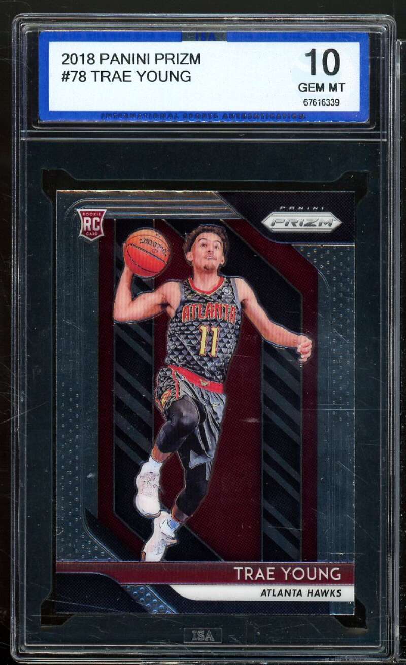 Trae Young Rookie Card 2018-19 Panini Prizm #78 ISA 10 GEM MT Image 1