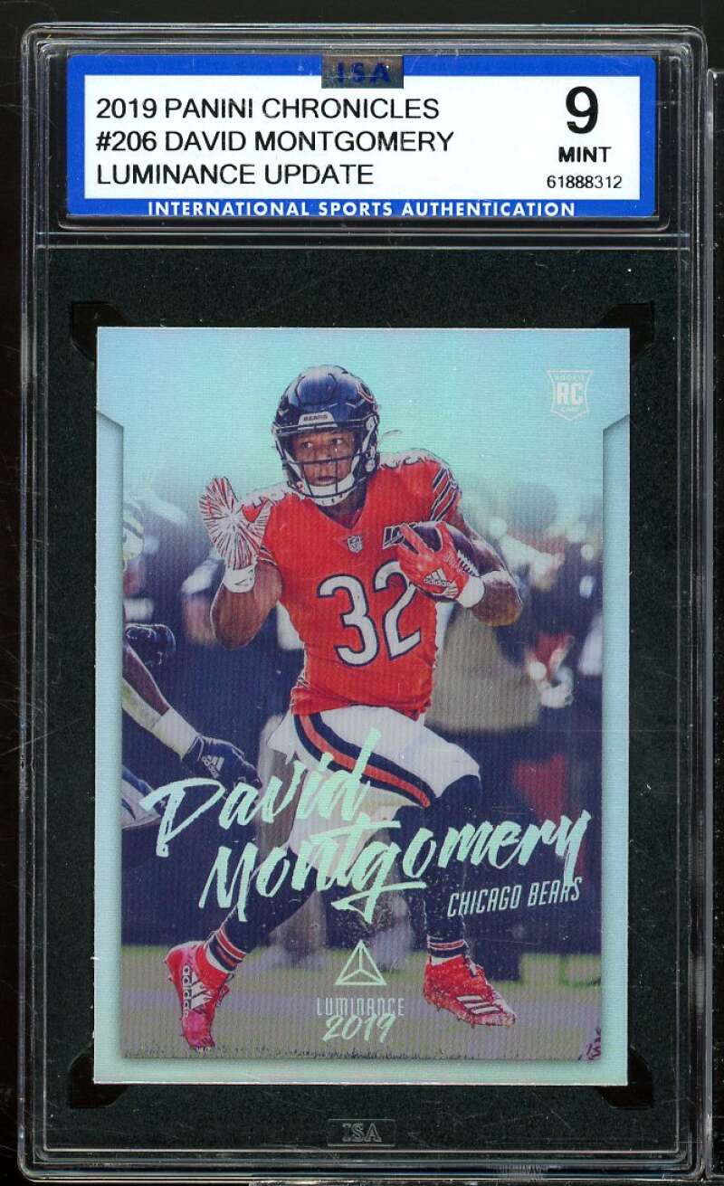 David Montgomery Rookie 2019 Panini Chronicles Luminance Update #110 ISA 9 MINT Image 1