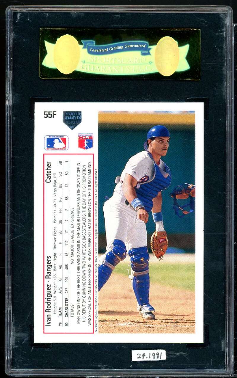 Ivan Rodriguez Rookie Card 1991 Upper Deck Final Edition #55F Image 2