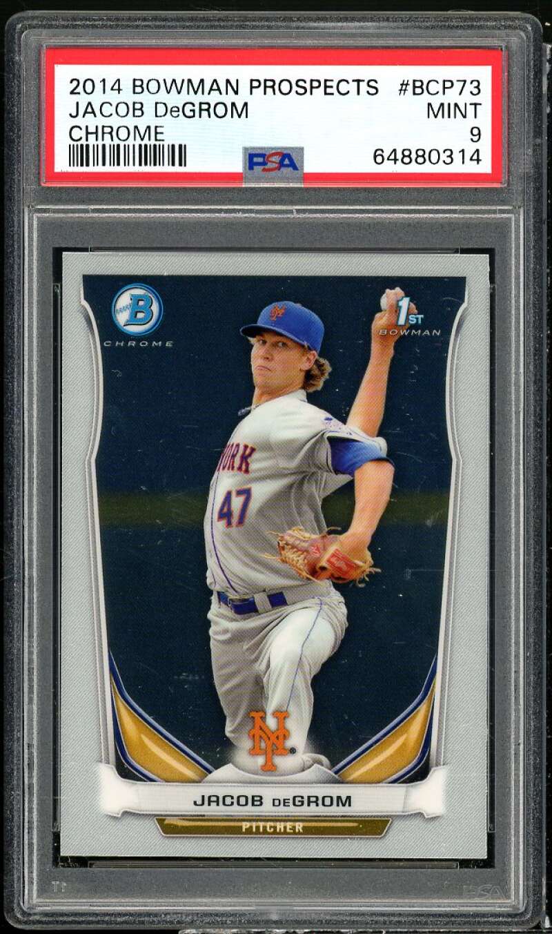 Jacob deGrom Rookie Card 2014 Bowman Chrome Prospects #BCP73 PSA 9 Image 1