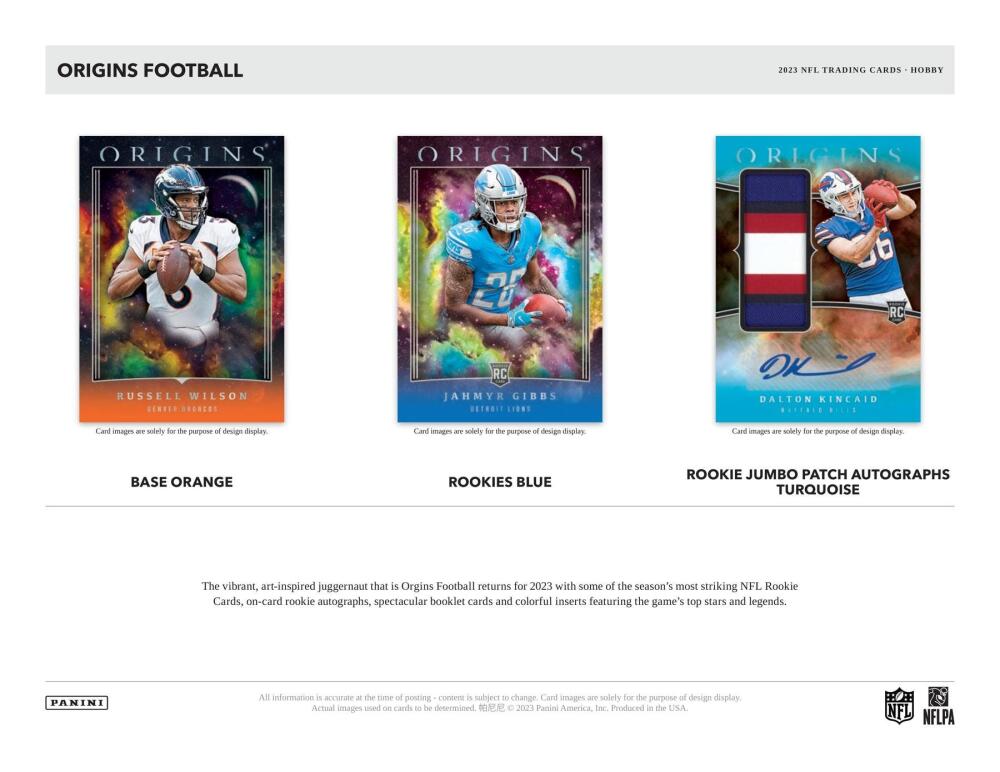 2023 Panini Origins Football Hobby Box Image 3