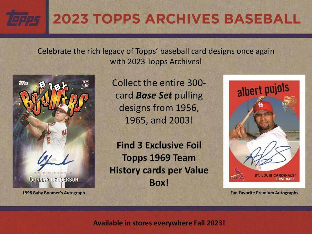 2023 Topps Archives Baseball 7-Pack Blaster Box Image 3