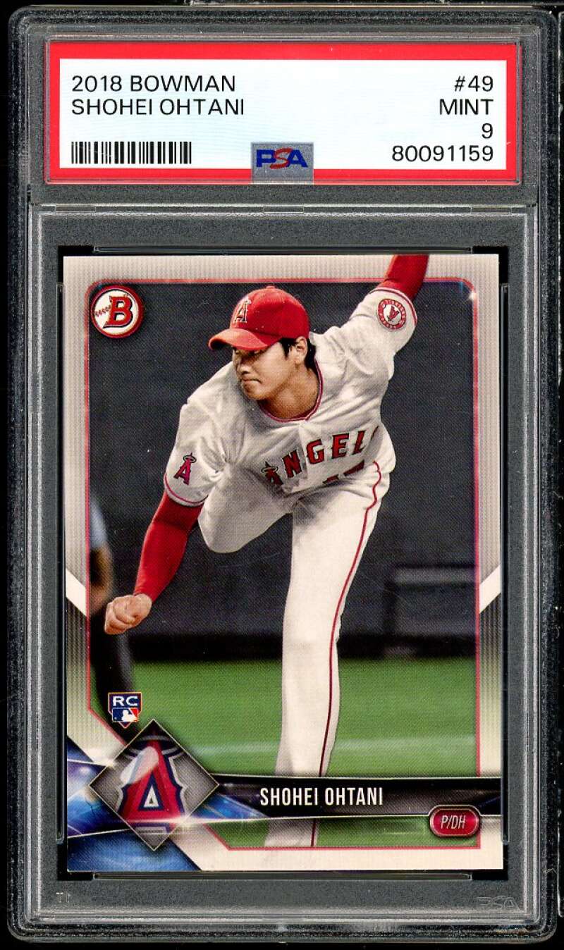 Shohei Ohtani Rookie Card 2018 Bowman #49 PSA 9 Image 1