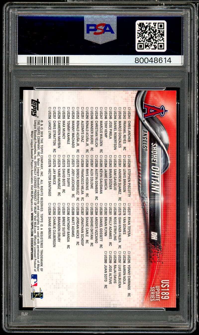 Shohei Ohtani Rookie Card 2018 Topps Update #US189 PSA 9 Image 2