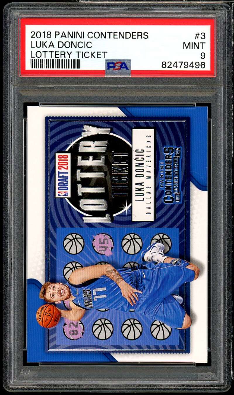 Luka Doncic Rookie Card 2018-19 Panini Contenders Lottery Ticket #3 PSA 9 Image 1