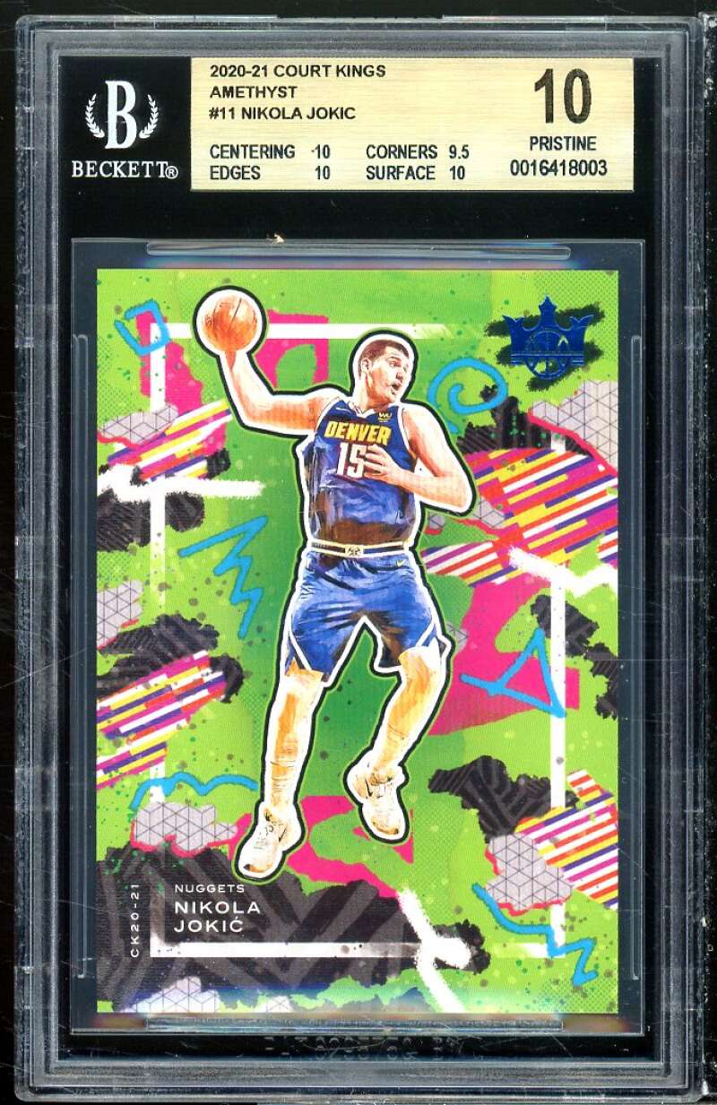 Nikola Jokic 2021-22 Panini Court Kings Amethyst #11 (PRISTINE) (pop 1) BGS 10 Image 1