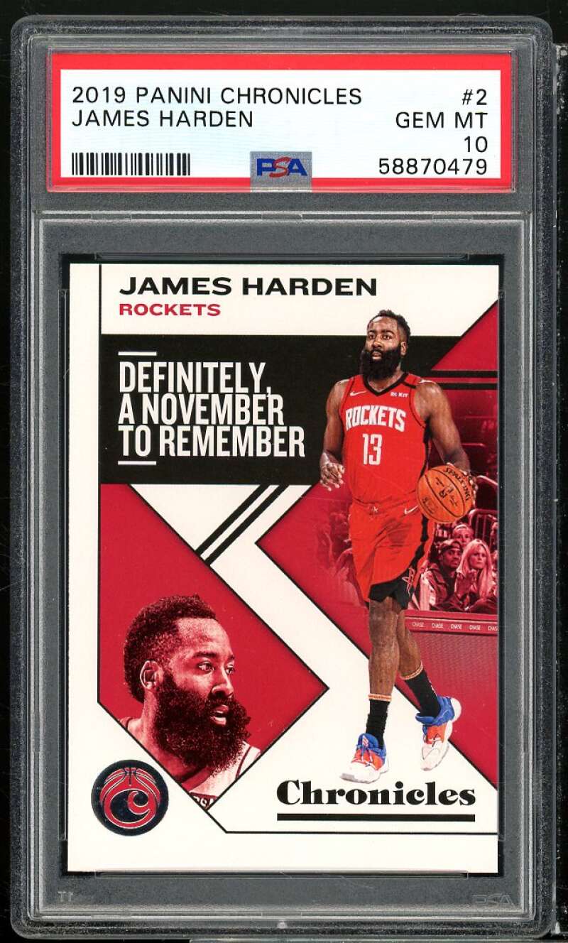 James Harden Card 2019-20 Panini Chronicles #2 PSA 10 Image 1