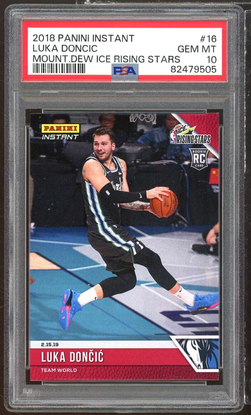 Luka Doncic Rookie Card 2018-19 Panini Instant Rising Stars #16 PSA 10 Image 1