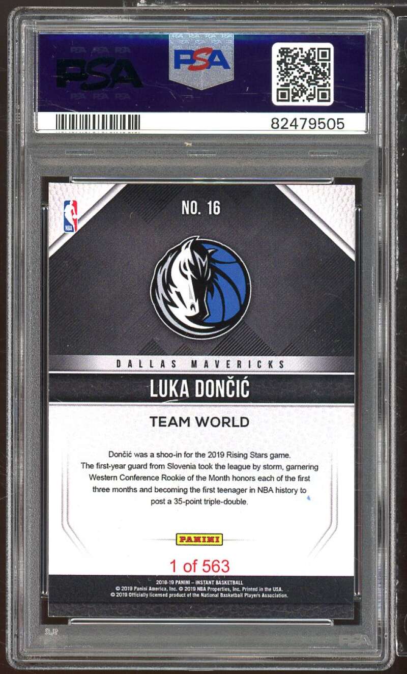 Luka Doncic Rookie Card 2018-19 Panini Instant Rising Stars #16 PSA 10 Image 2