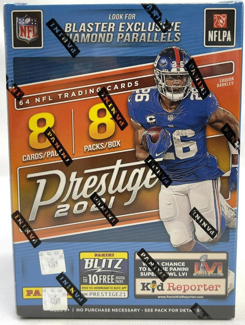 2021 Panini Prestige Football 8-Pack Blaster Box (Diamond Parallels) Image 1