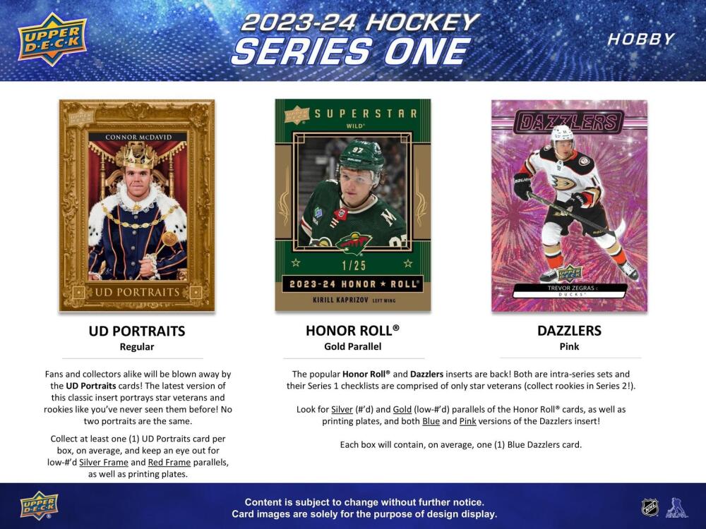 2023-24 Upper Deck Series 1 Hockey Hobby Box Image 6