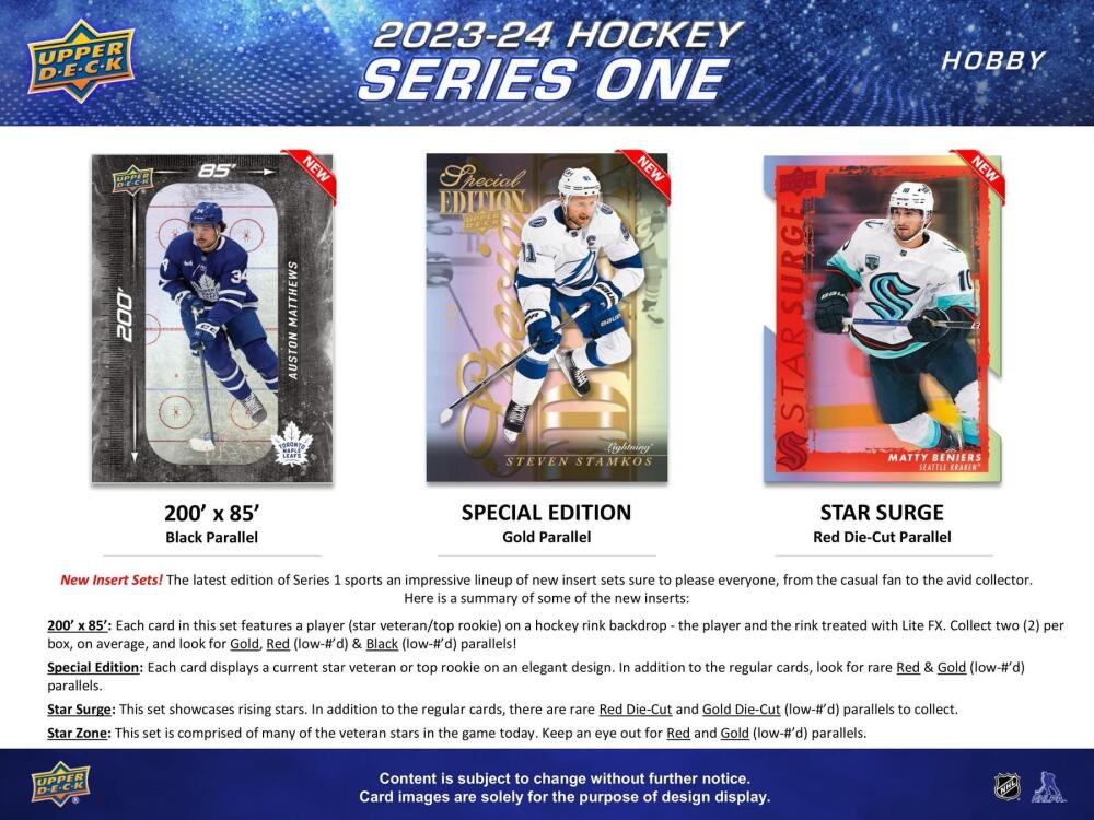 2023-24 Upper Deck Series 1 Hockey Hobby Box Image 7