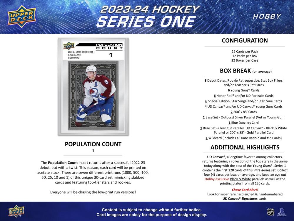 2023-24 Upper Deck Series 1 Hockey Hobby Box Image 8